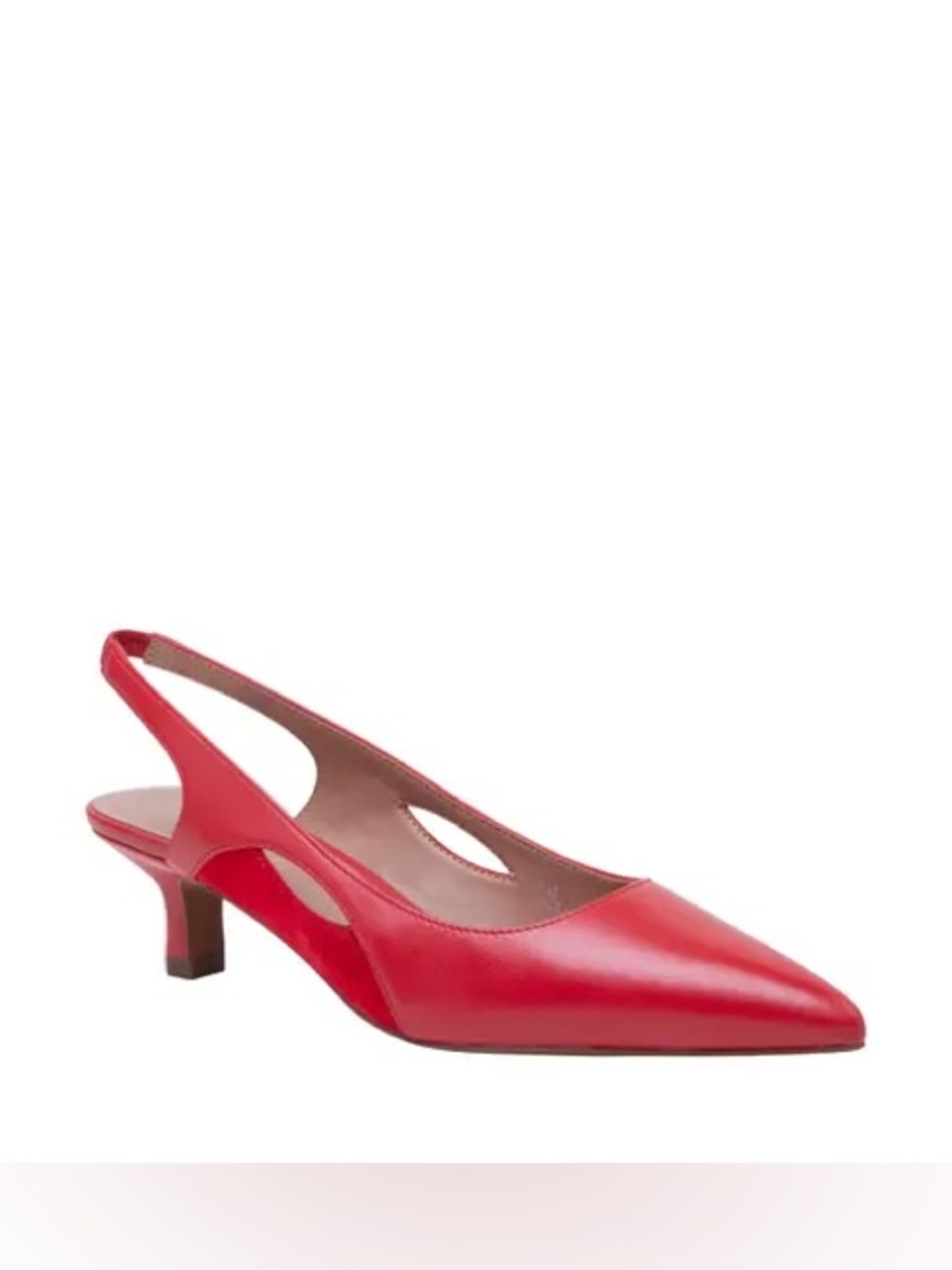 Linea Paolo Corley True Red Napa Slingback Kitten Heel Pumps Size 9 New